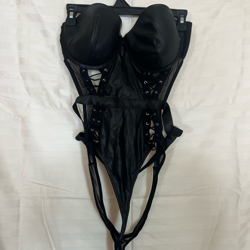 Black Lace-Up Bodysuit